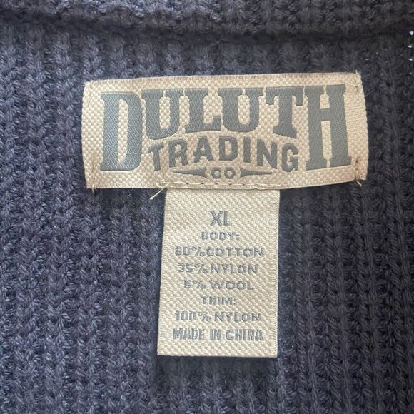 Duluth Trading Co Mens Size XL Brigadier Button Mock Sweater Blue Gray ($99.95) - Picture 8 of 12